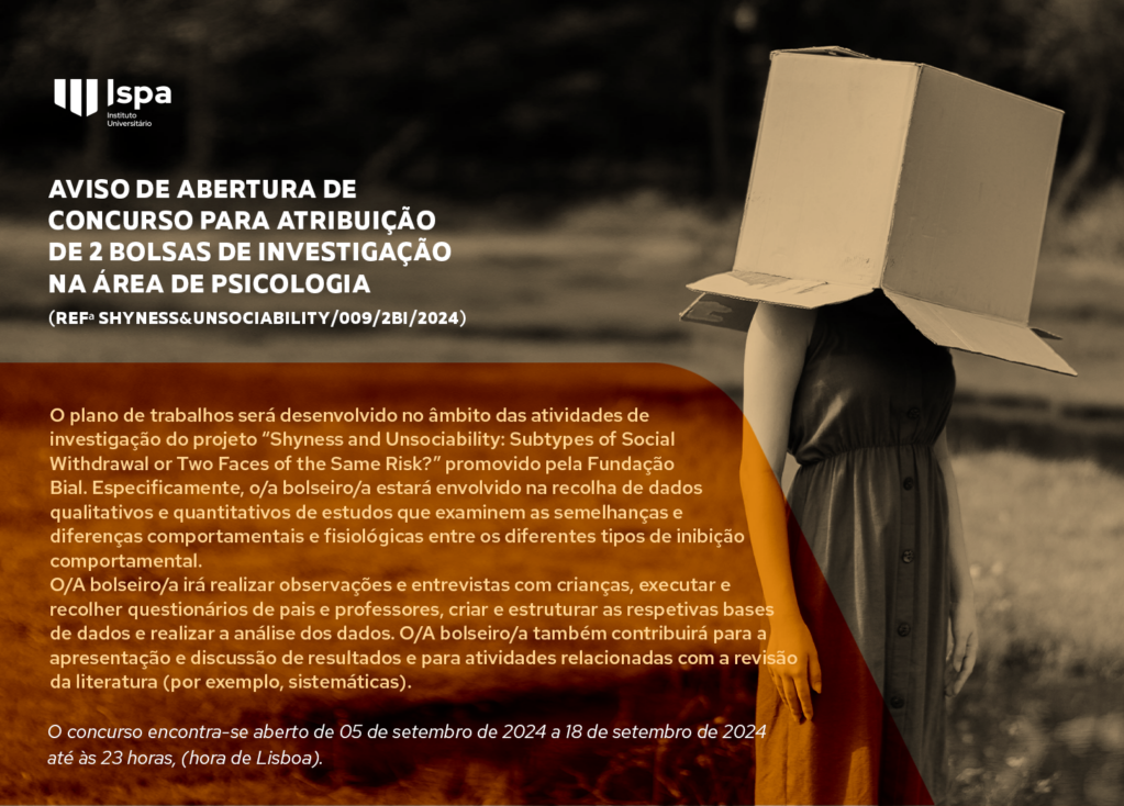 Concurso para atribuição de 2 bolsas de Investigação – Psicologia