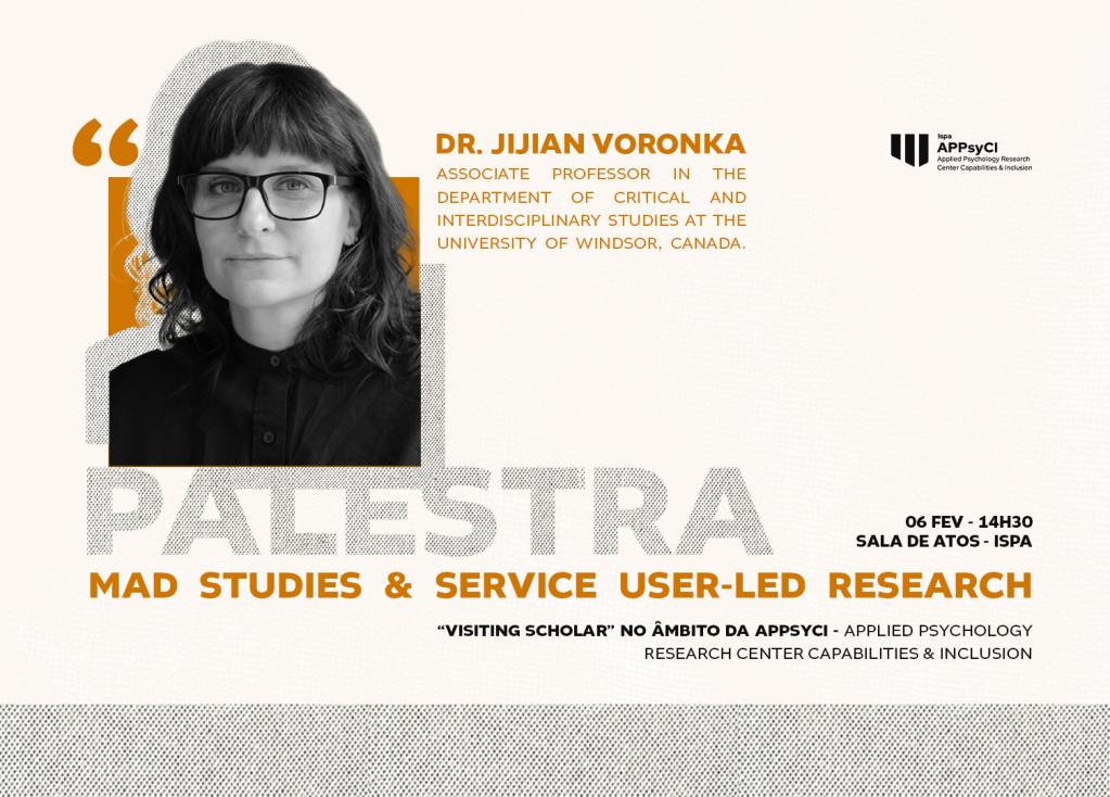 Palestra | “Mad Studies & Service User-led Research” de Jijian Voronka