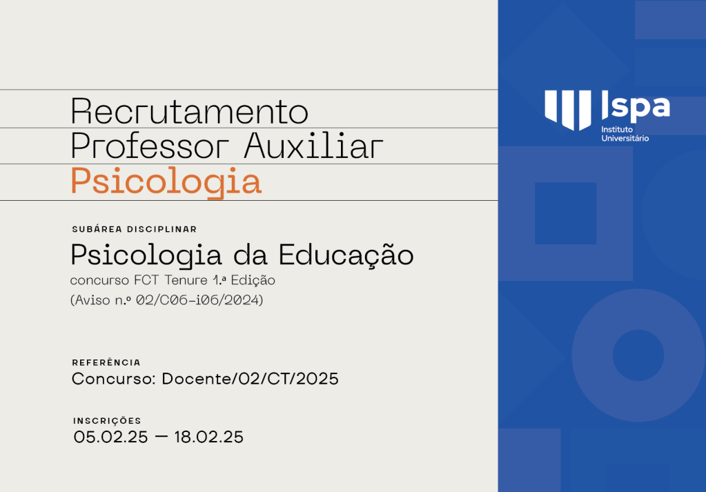 Ispa abre concurso para Professor Auxiliar na área de Psicologia da Educação