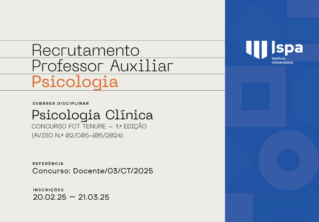 Ispa abre concurso para recrutamento de Professor Auxiliar em Psicologia Clínica