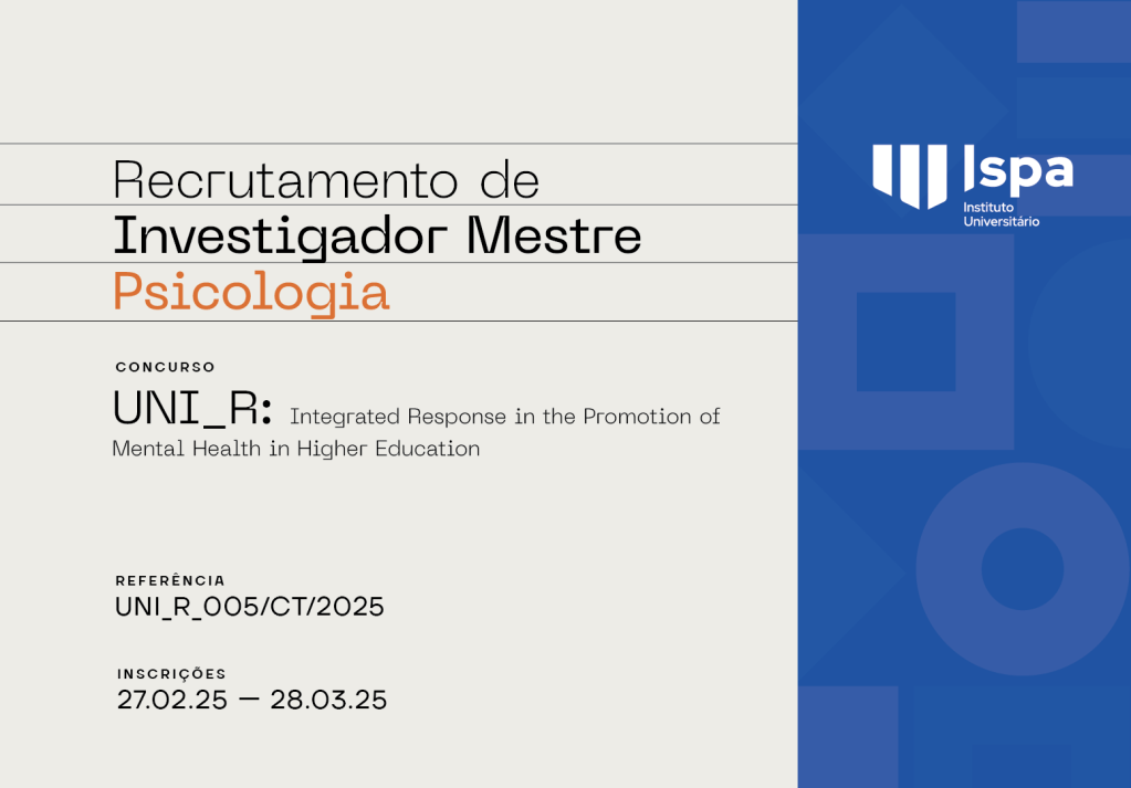 Ispa abre concurso para atribuição de contrato de investigação para Mestre em Psicologia